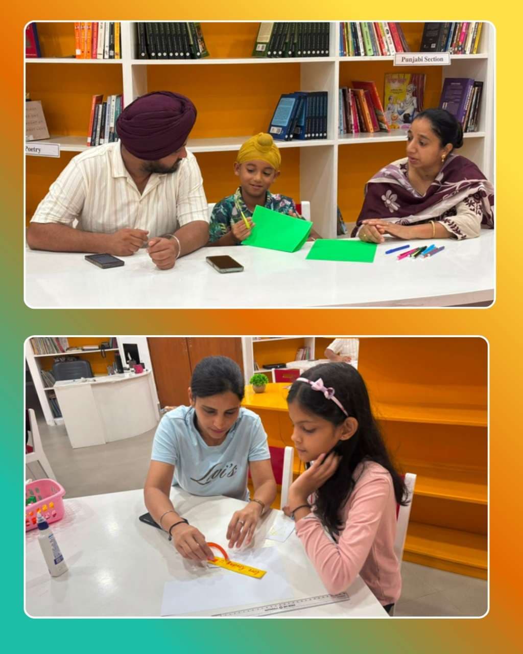 Parent–Child Activity: Tricolour Bookmark Making