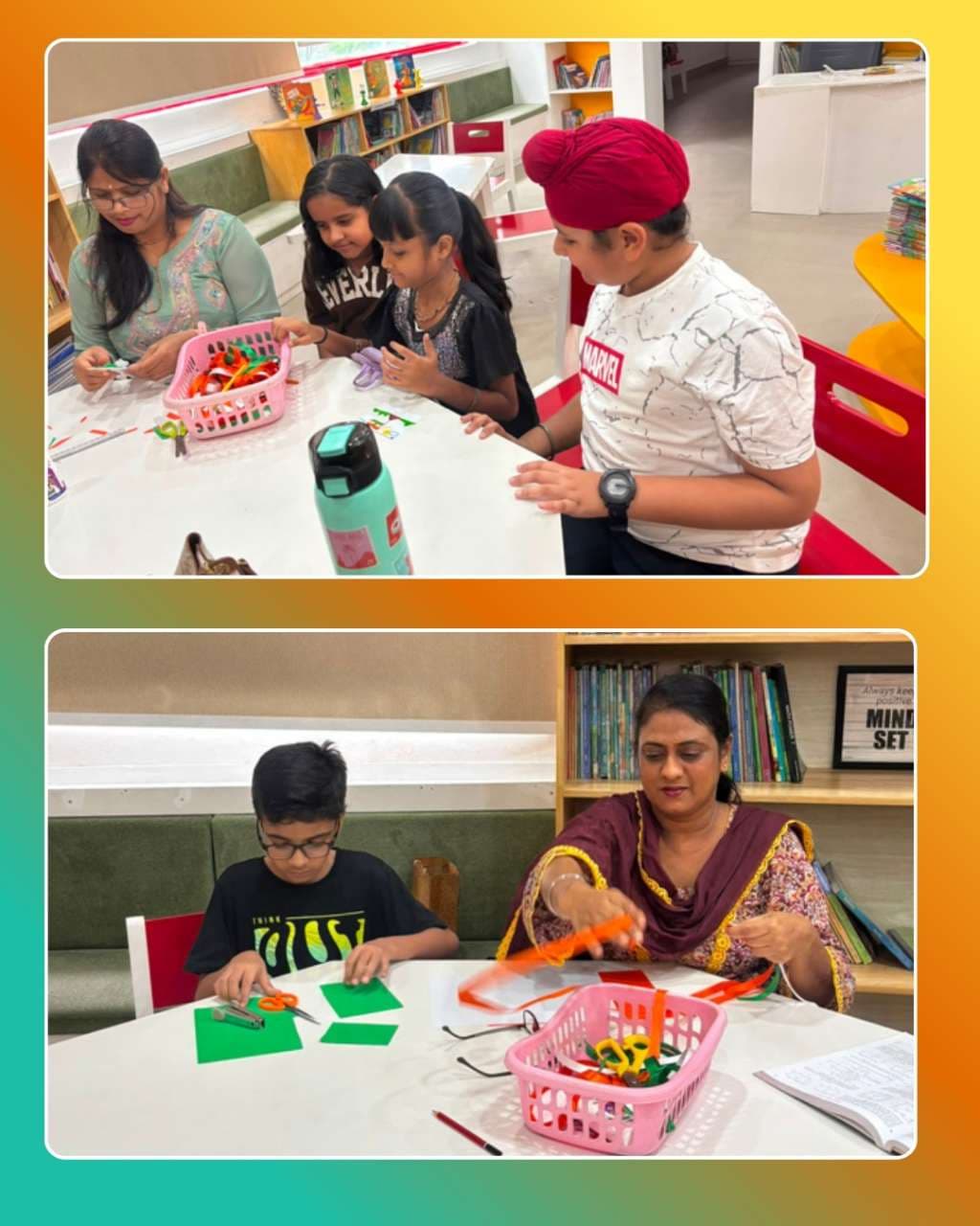 Parent–Child Activity: Tricolour Bookmark Making