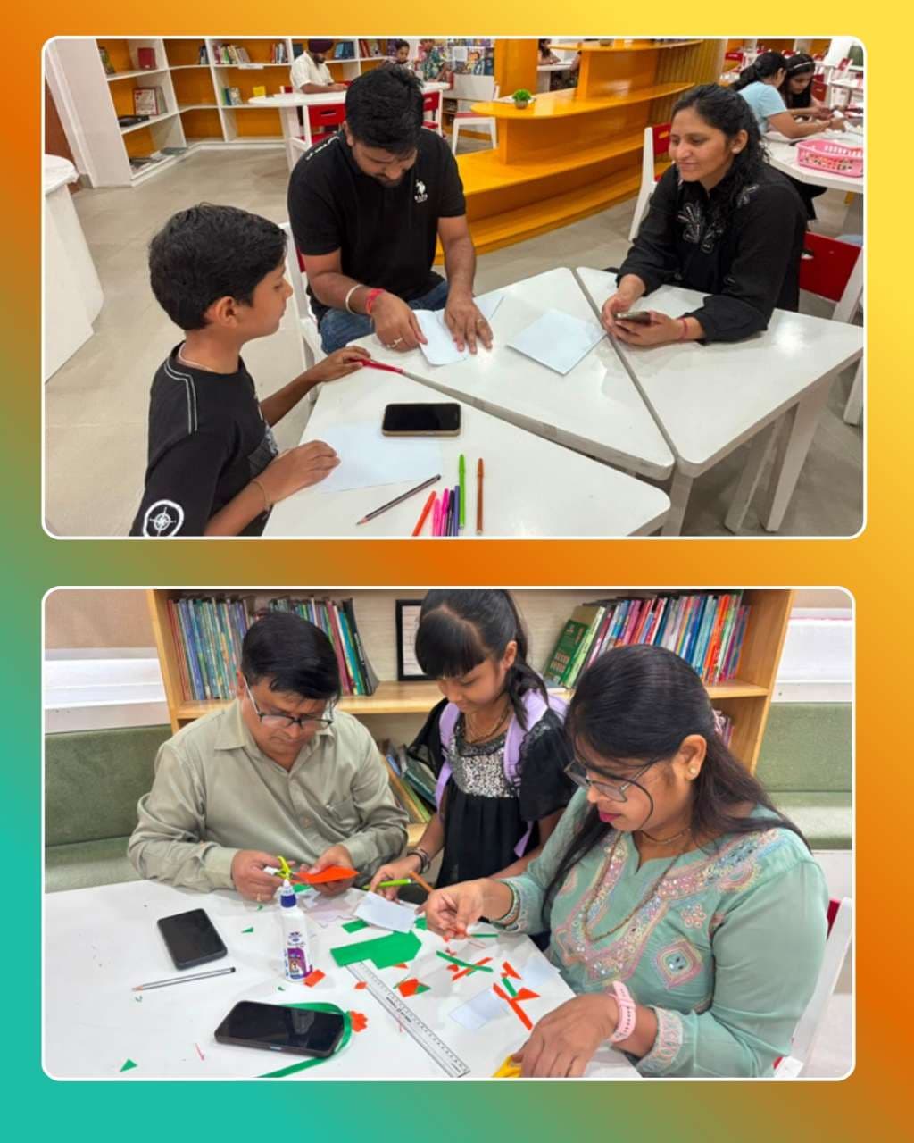 Parent–Child Activity: Tricolour Bookmark Making