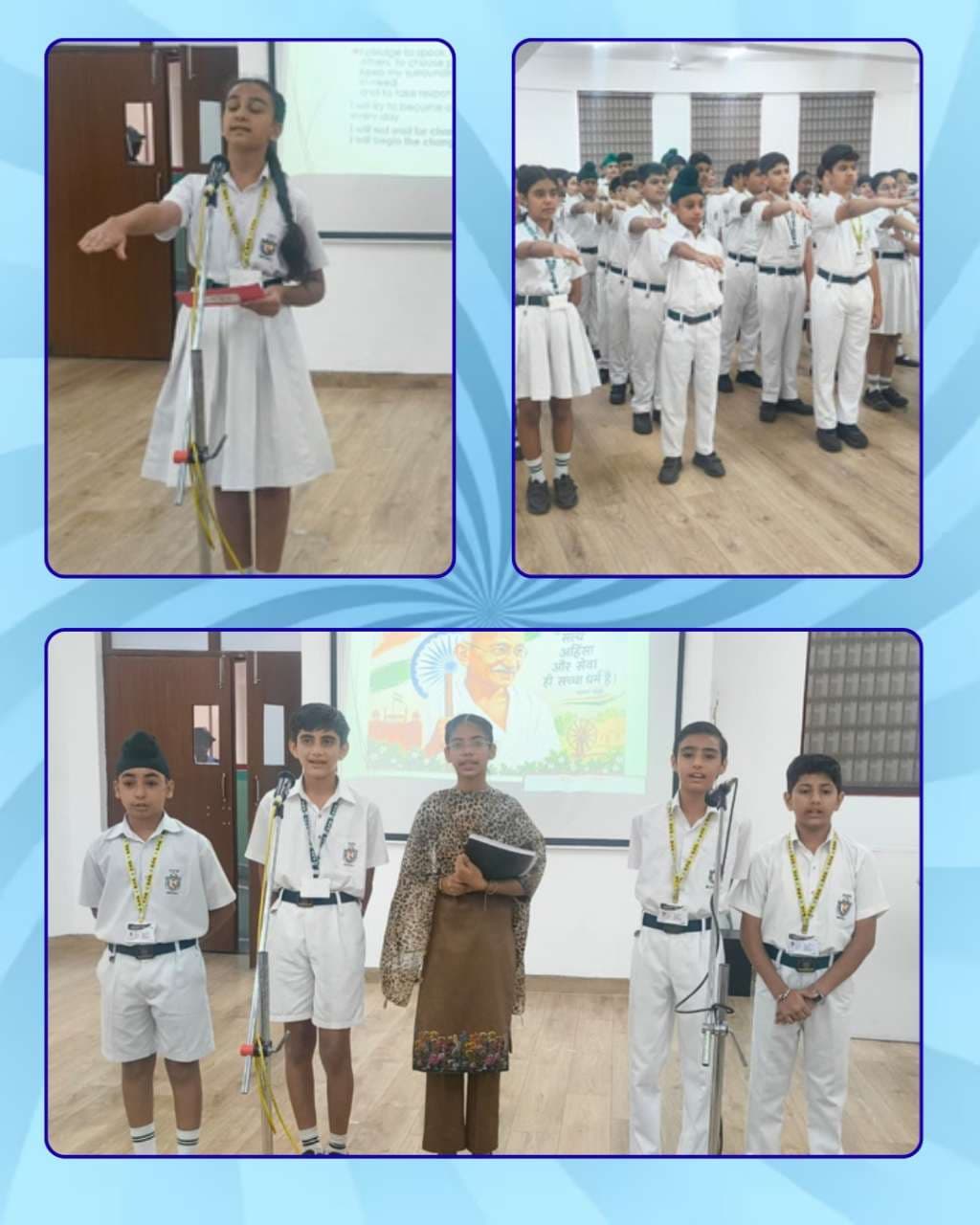 Class VII-A commemorated Gandhi Jayanti